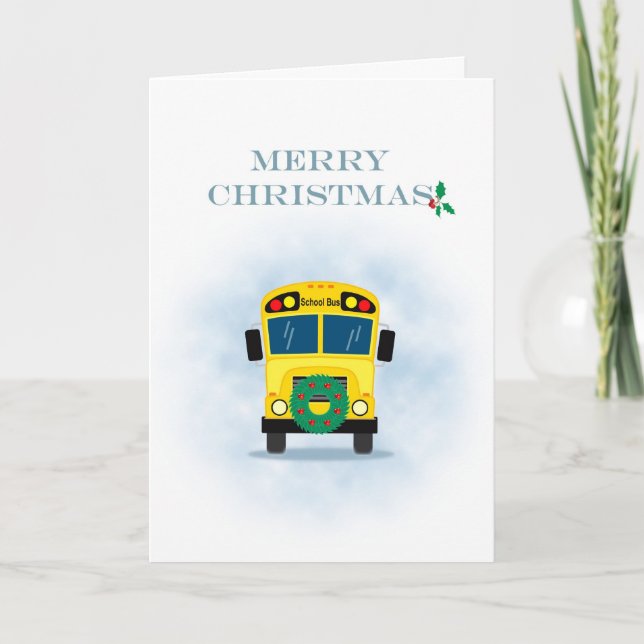 Frohe Weihnachts-Schulbusfahrer Feiertagskarte (Vorderseite)