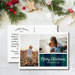 Frohe Weihnachts Schwarze Uhr Karierte FotoCollage Postkarte<br><div class="desc">Feiern Sie die Saison mit dieser lustigen Postkarte mit einem karierten Schwarz-Uhr-Detail, 2 Ihrer Fotos und den handgeschriebenen Worten "Frohe Weihnachten" vorne. Fügen Sie Ihre eigene Notiz auf der Rückseite hinzu. Oder, wenn Sie möchten, löschen Sie die typisierte Notiz auf der Rückseite und schreiben Sie jede Postkarte einzeln. Fügen Sie...</div>