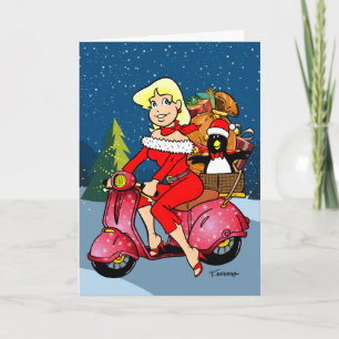 Frohe Weihnachts-Scooter Feiertagskarte