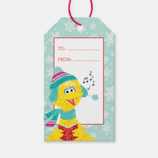 Frohe Weihnachts-Scribble Big Bird Geschenkanhänger (Vorderseite)
