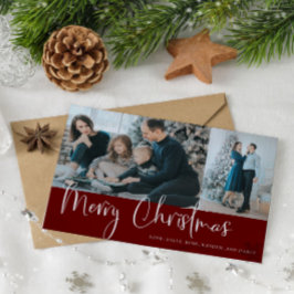 Frohe Weihnachts-Script 2 Foto Collage Holiday Red