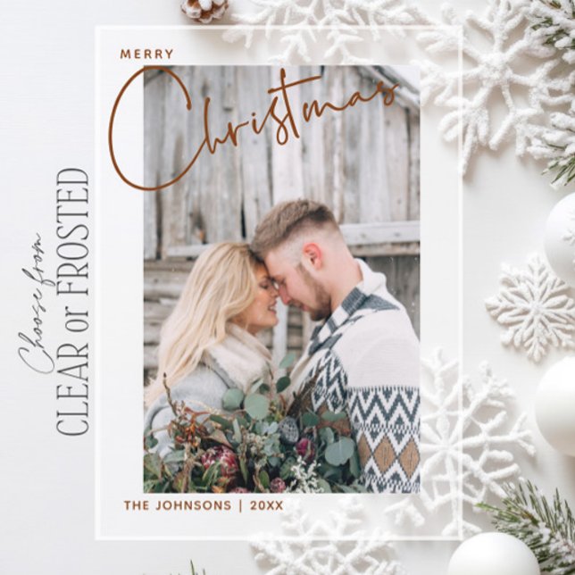 Frohe Weihnachts-Script-Foto Erste Weihnachten Acryleinladungen (Von Creator hochgeladen)