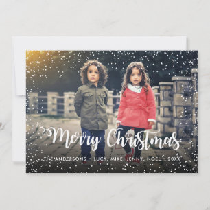 Frohe Weihnachts-Script Holiday Snowfall Feiertagskarte