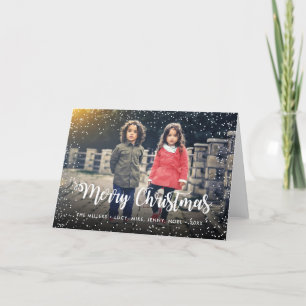 Frohe Weihnachts-Script Holiday Snowfall Feiertagskarte