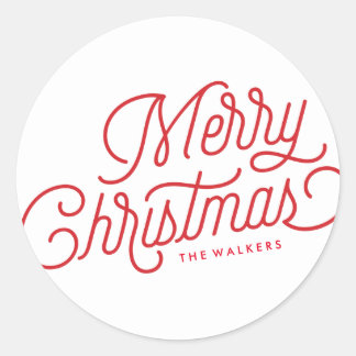 Frohe Weihnachts Script Holiday Sticker Label