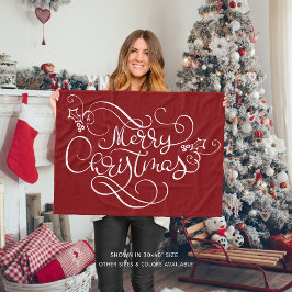 Frohe Weihnachts-Script Typografie Ihre Farbe Fleecedecke