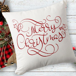 Frohe Weihnachts-Script Typografie Ihre Farbe Kissen