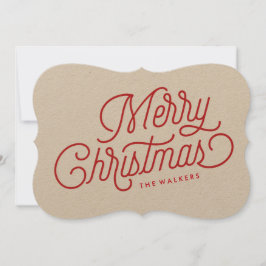 Frohe Weihnachts-Script-Weihnachtskarte Feiertagskarte