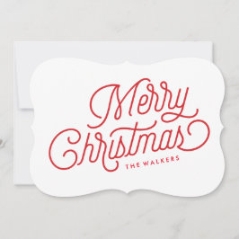 Frohe Weihnachts-Script-Weihnachtskarte Feiertagskarte