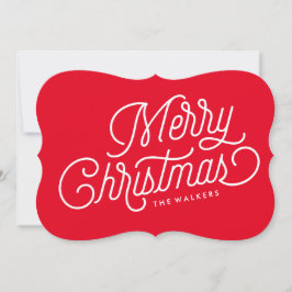 Frohe Weihnachts-Script-Weihnachtskarte Feiertagskarte