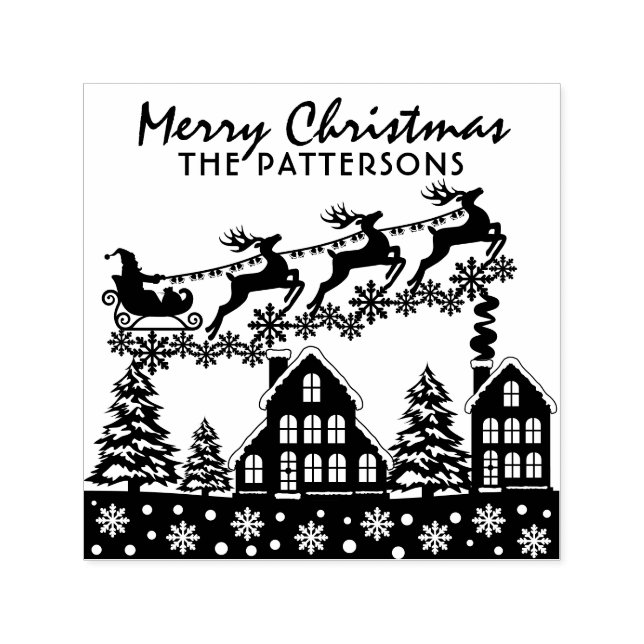 Frohe Weihnachts-Script Winterurlaub Individuelle  Permastempel (Design)