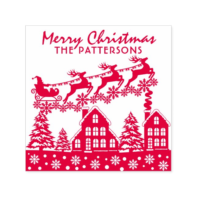 Frohe Weihnachts-Script Winterurlaub Individuelle  Permastempel (Design)