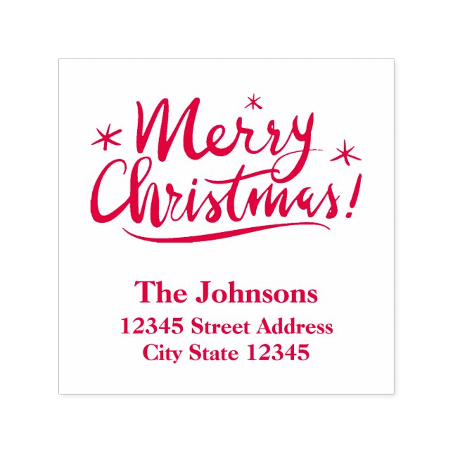 Frohe Weihnachts-Selbst-Ink-Briefmarke mit roter T Permastempel (Design)