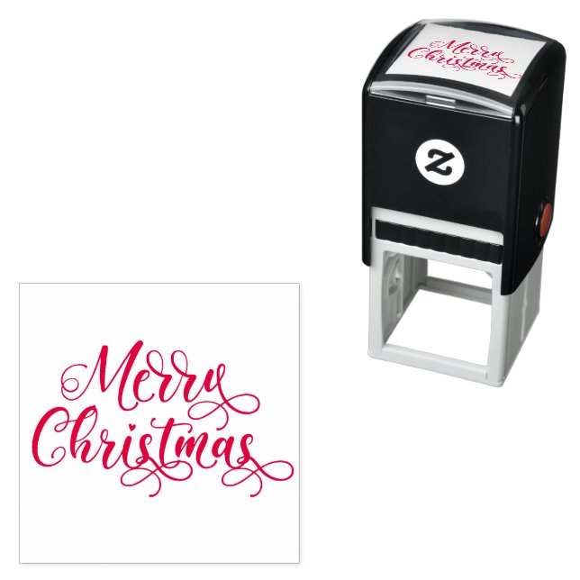 Frohe Weihnachts-Selbstfärbung Gummi-Briefmarke Permastempel (Beispiel)