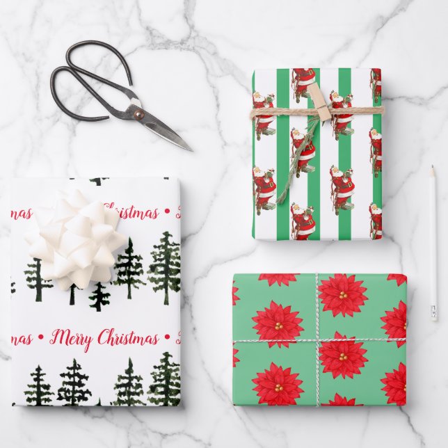 Frohe Weihnachts-Set Matte 19" x 29" Geschenkpapier Set (Vorderseite)