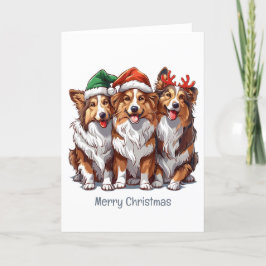 Frohe Weihnachts Shetland Sheepdogs Feiertagskarte