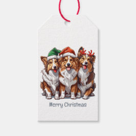 Frohe Weihnachts Shetland Sheepdogs Geschenkanhänger