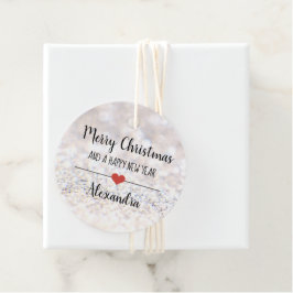 Frohe Weihnachts Silber Glitzer Name Fvor Tag Geschenkanhänger
