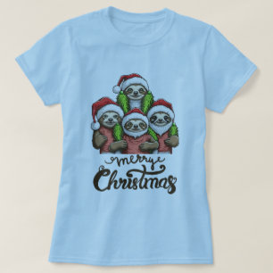 Frohe Weihnachts-Sloth-Squad Niedlicher Relaxurlau T-Shirt