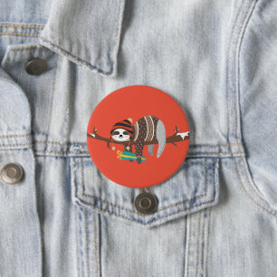 Frohe Weihnachts-Sloth-Taste Button