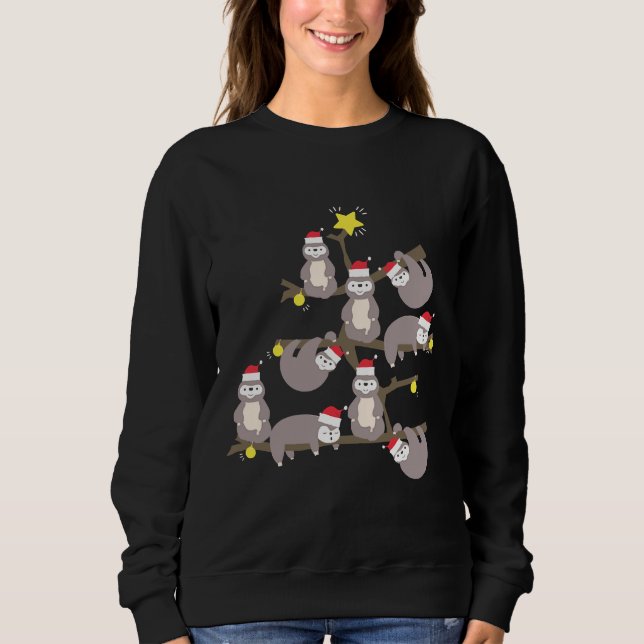 Frohe Weihnachts-Sloth Weihnachtsbaum Weihnachtsma Sweatshirt (Vorderseite)