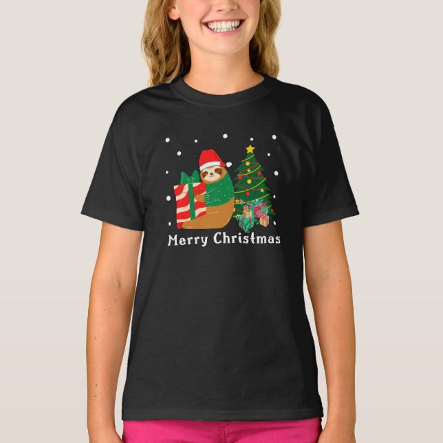 Frohe Weihnachts-Sloth-Weihnachtszeit-T - Shirt (Vorderseite)