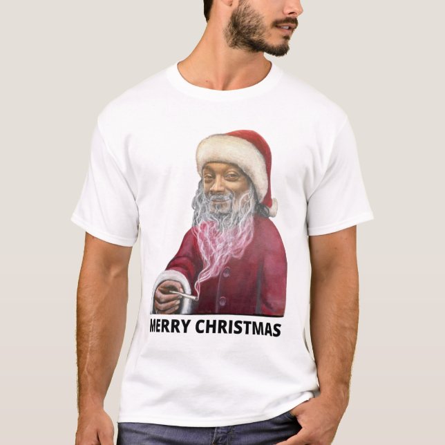 Frohe Weihnachts-Snoop Dog Santa Klaus Kostüm 3234 T-Shirt (Vorderseite)