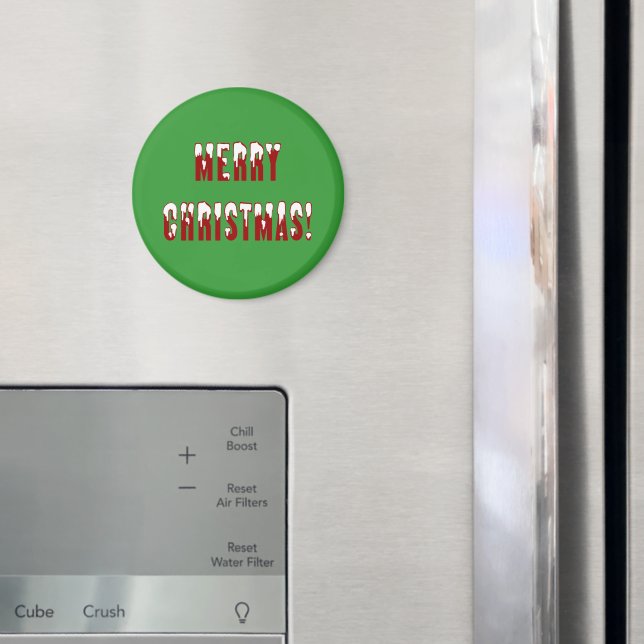 Frohe Weihnachts-Snowcap-Schriftart Magnet (In Situ (Kühlschrank))