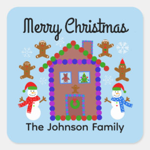 Frohe Weihnachts-Snowman & Haus #3 Stickers