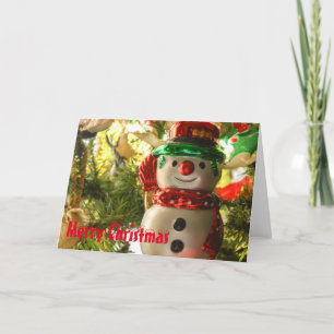 Frohe Weihnachts-Snowman-Karte Feiertagskarte