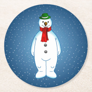 Frohe Weihnachts Snowman Paper Untersetzer