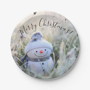 Frohe Weihnachts Snowman Party Paper Teller