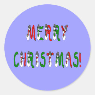 Frohe Weihnachts Snowman Schriftart Sticker