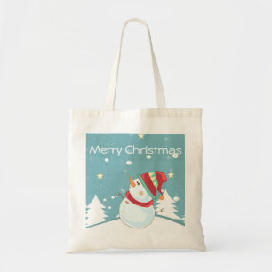 Frohe Weihnachts-Snowman-Tasche Tragetasche