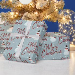 Frohe Weihnachts Snowman Wrapping Paper Geschenkpapier