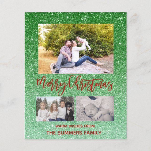 Frohe Weihnachts Sparkle Glitzer Foto Budget (Vorderseite)