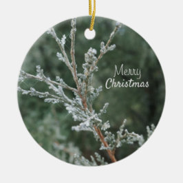 Frohe Weihnachts Sparkling Juniper Keramik Ornamen Keramik Ornament