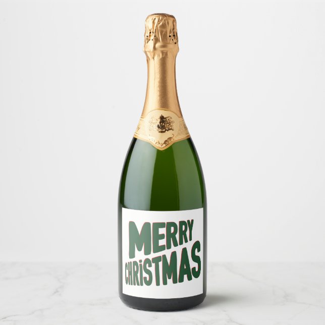 Frohe Weihnachts-Sparkling-Weinmarke (Vorderseite)