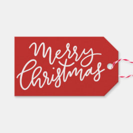 Frohe Weihnachts Spaß rot beherrscht Geschenkanhänger