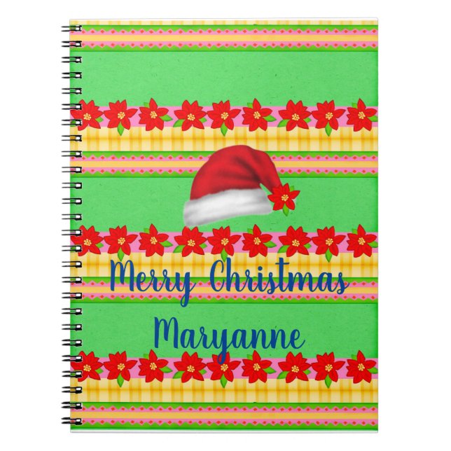Frohe Weihnachts-Spiral-Notebook Weihnachtsmann's  Notizblock (Vorderseite)