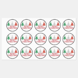 Frohe Weihnachts-Spiralbaumen Etiketten