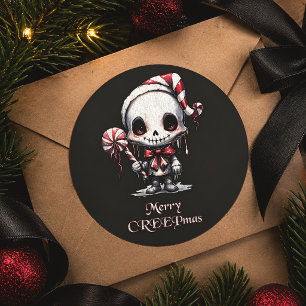 Frohe Weihnachts Spooky Gothic Runder Aufkleber