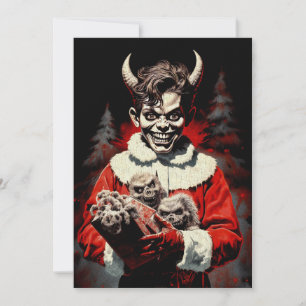 Frohe Weihnachts Spooky Horror Devil Boy Feiertagskarte