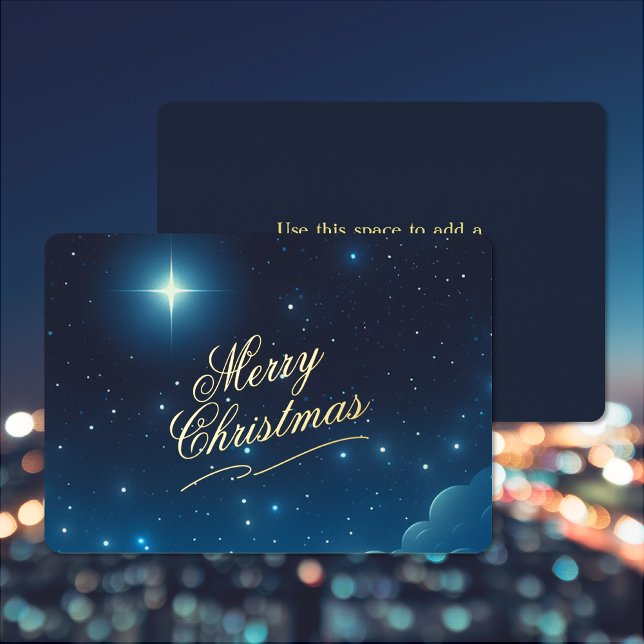 Frohe Weihnachts-Star-Weihnachtskarte Folien Feiertagskarte (Merry Christmas Star Foil Holiday Card (front and back))