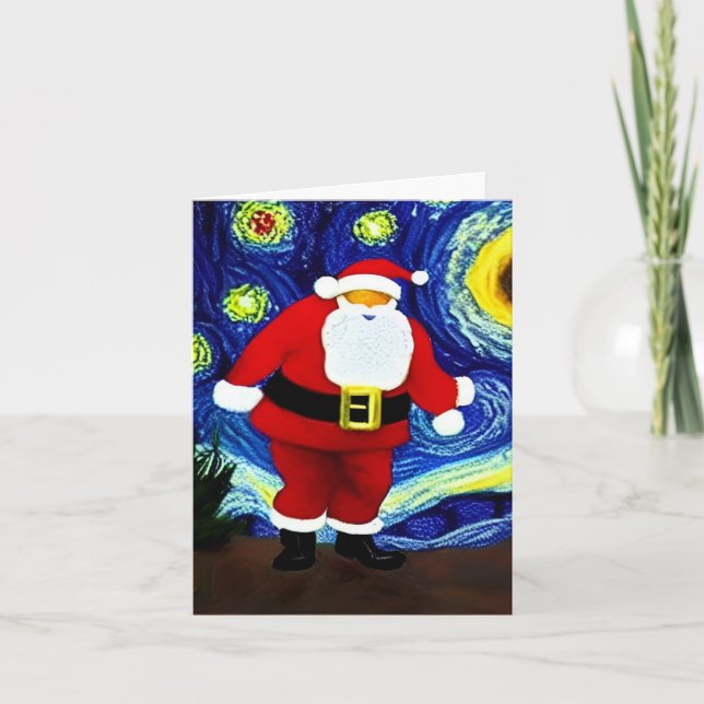 Frohe Weihnachts-Starry-Nachtkarte Feiertagskarte (Vorderseite)