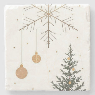 Frohe Weihnachts-Stone-Untersetzer mit Weihnachtsb Steinuntersetzer