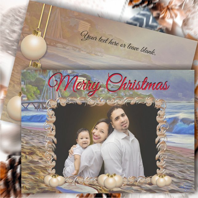 Frohe Weihnachts-Strandfamilie 786 Feiertagskarte (Von Creator hochgeladen)