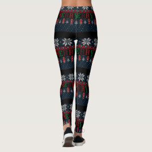 Frohe Weihnachts-Strick Leggings