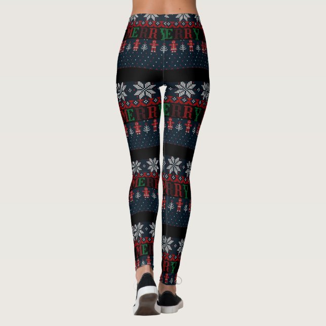Frohe Weihnachts-Strick Leggings (Rückseite)