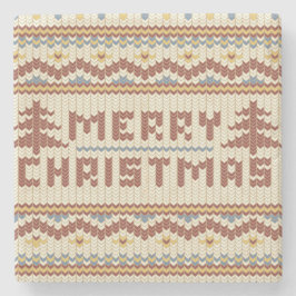 Frohe Weihnachts-Strick Sweater Look Untersetzer